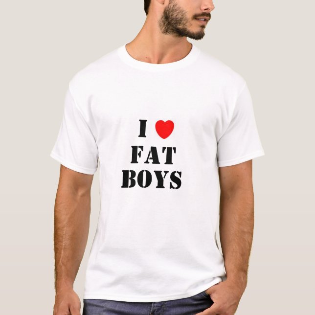 Jag älskar feta pojkar tee shirt (Framsida)