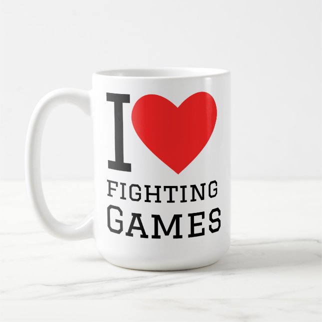 Jag älskar fightingspel kaffemugg (Vänster)