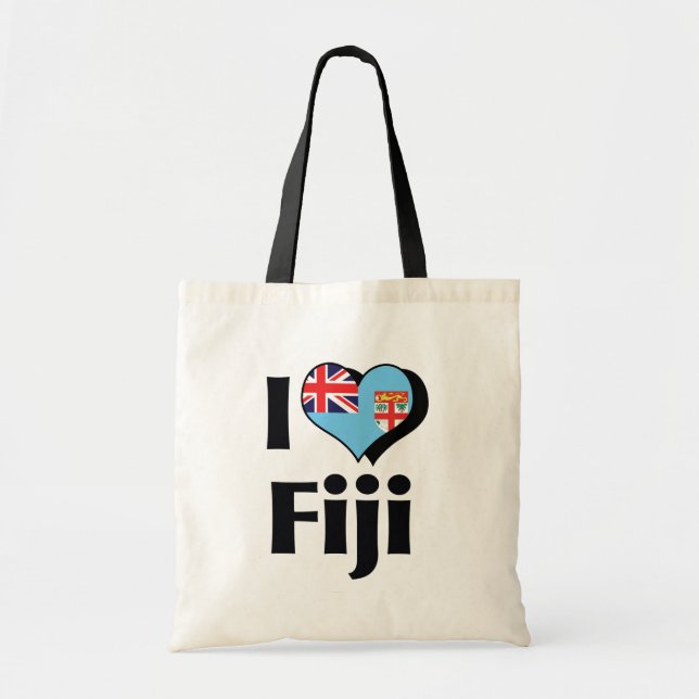 Jag älskar Fiji Flagga Tygkasse (Framsidan)