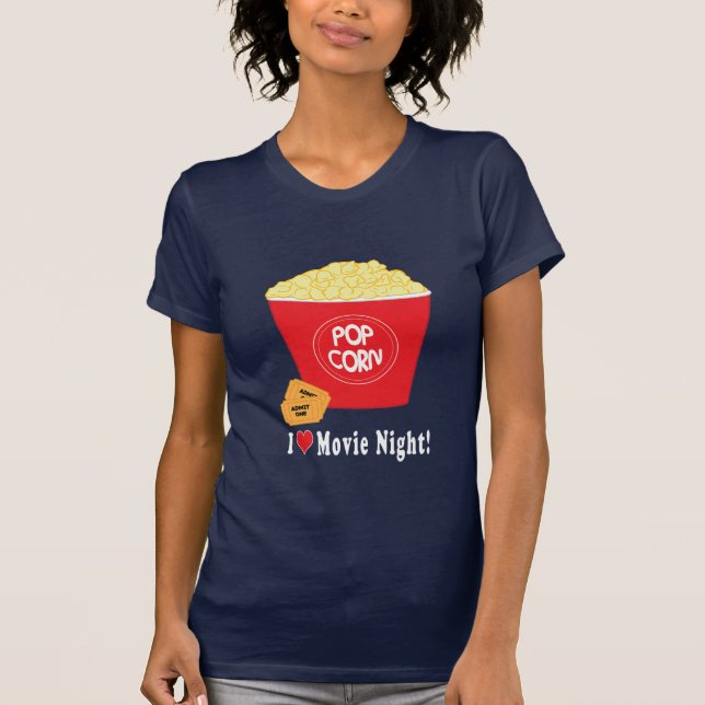 Jag älskar filmnatt t shirt (Framsida)