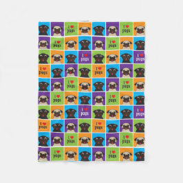 Jag älskar filten för mopsullkast fleecefilt