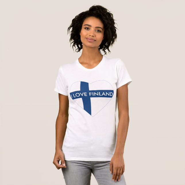 JAG ÄLSKAR FINLAND HJÄRTA T SHIRT (Hel framsida)