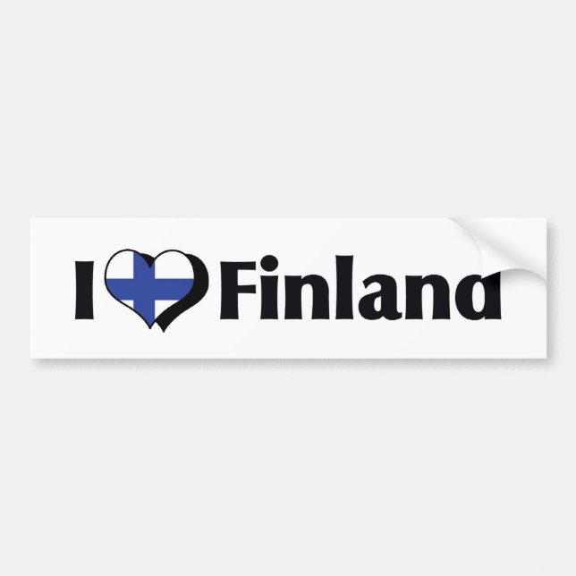 Jag älskar Finlands flagga Bildekal (Framsidan)