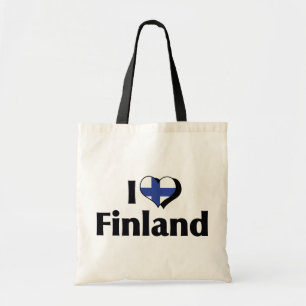 Jag älskar Finlands flagga Tygkasse