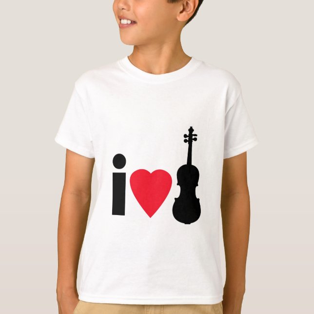 Jag älskar fioler t-shirt (Framsida)