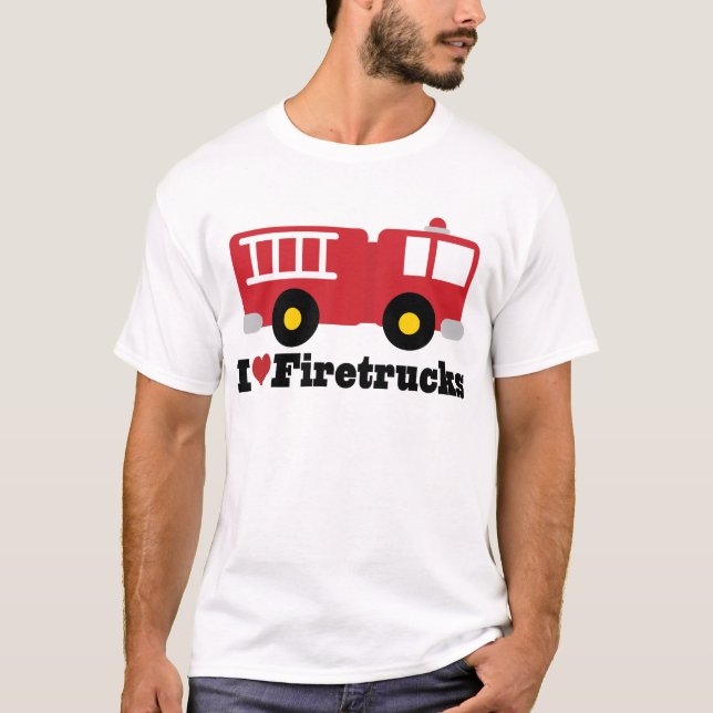 Jag älskar Firetrucks T-shirt (Framsida)