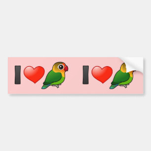 Jag älskar Fischers Lovebirds Bildekal