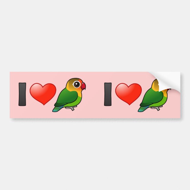 Jag älskar Fischers Lovebirds Bildekal (Framsidan)