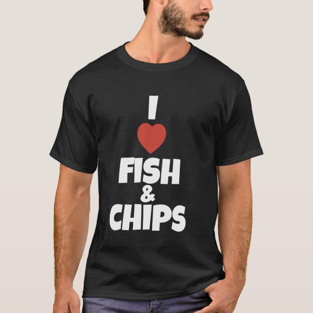 Jag älskar fisk och pommes friterad traditionell b t shirt (Framsida)