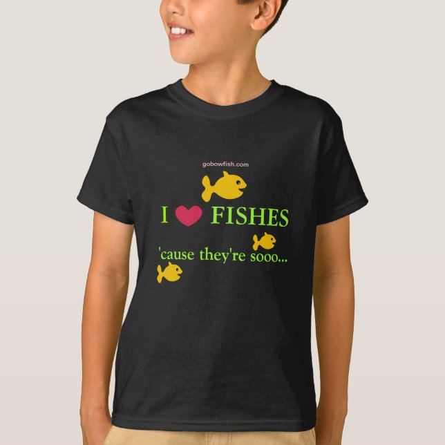 Jag älskar fiskar… tee shirt (Framsida)