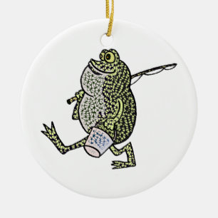 Jag älskar fiske! julgransprydnad keramik