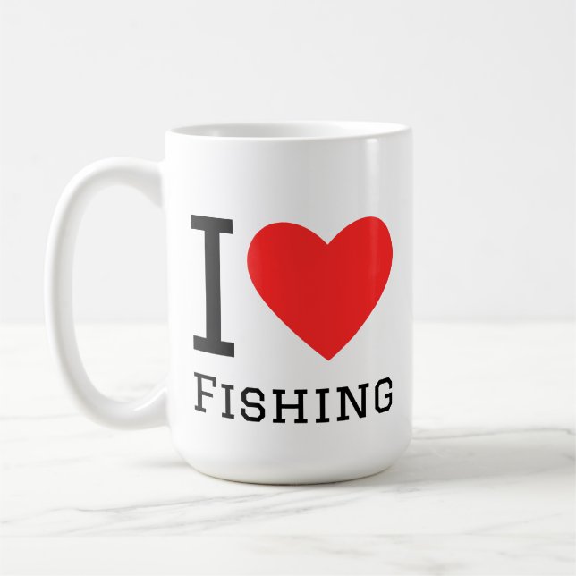 Jag älskar fiske kaffemugg (Vänster)