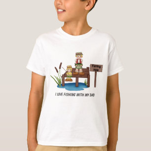 Jag älskar fiske med min pappaskjorta t-shirt
