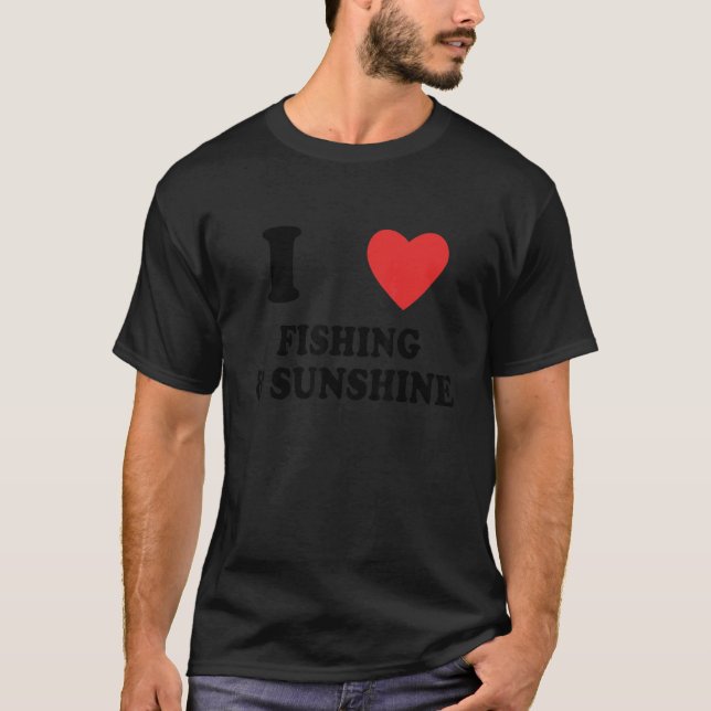 Jag älskar fiske och solsken Fiske T Shirt (Framsida)