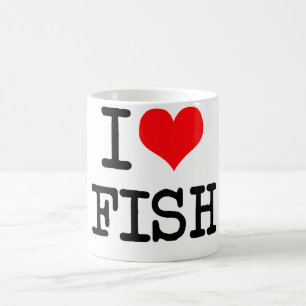Jag älskar fiskmuggen kaffemugg