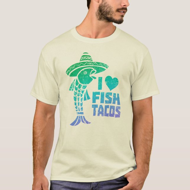 Jag älskar fiskTacosutslagsplatsen T-shirt (Framsida)
