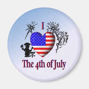 Jag älskar fjärde juli magnet