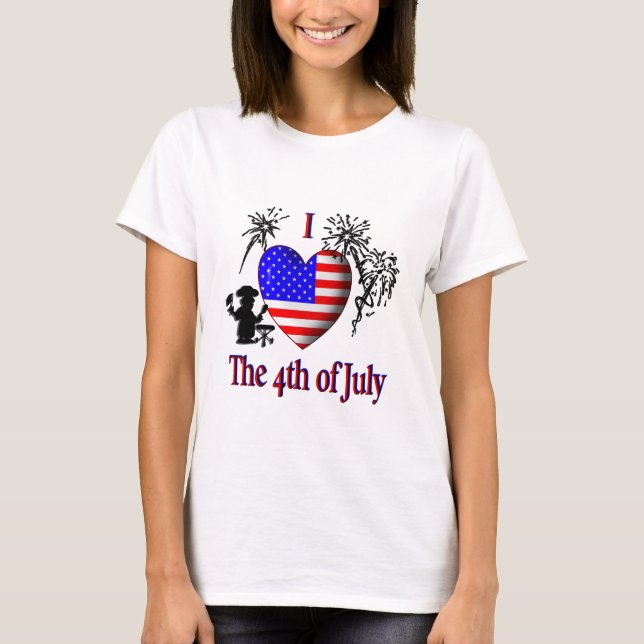 Jag älskar fjärde juli tee shirt (Framsida)