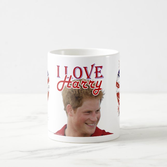 Jag älskar flagga för Harry hjärtaUK Kaffemugg (Center)