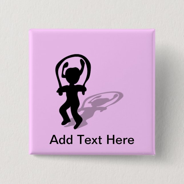 Jag älskar flickan för banhoppningrepsilhouetten knapp (Framsida)