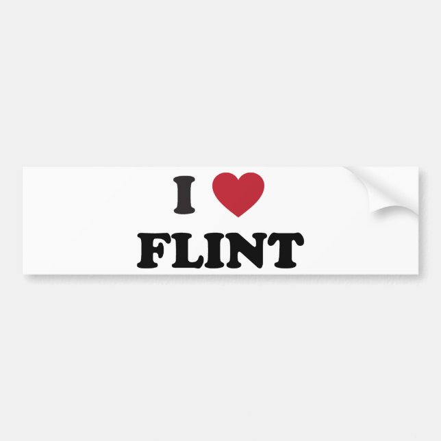 Jag älskar Flint Michigan Bildekal (Framsidan)