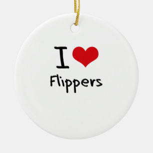 Jag älskar flipper julgransprydnad keramik