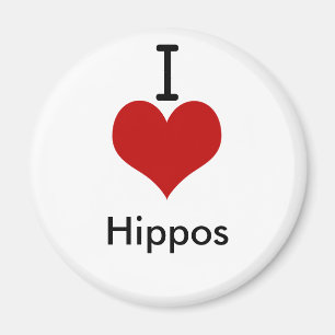Jag älskar flodhästar (för hjärta) magnet
