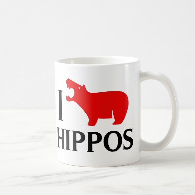 Jag älskar flodhästar kaffemugg (Höger)