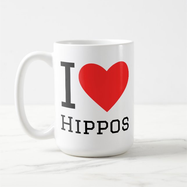 Jag älskar flodhästar kaffemugg (Vänster)