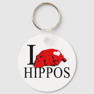Jag älskar flodhästar Keychains Nyckelring