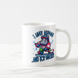 Jag älskar flodhästar och ishockey Rolig ishockey Kaffemugg