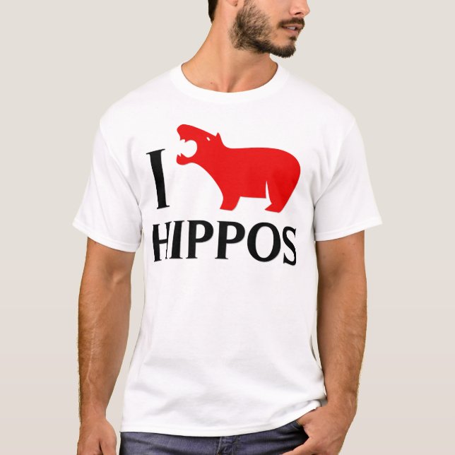 Jag älskar flodhästar tee shirt (Framsida)