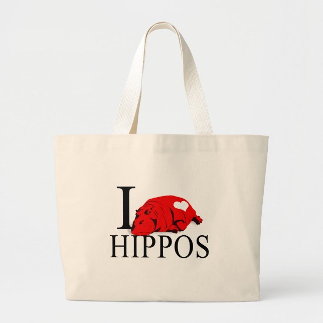 Jag älskar flodhästtote bags jumbo tygkasse (Framsidan)