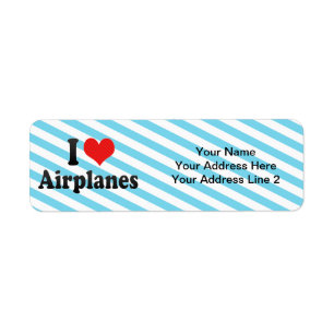 Jag älskar flygplan returadress etikett