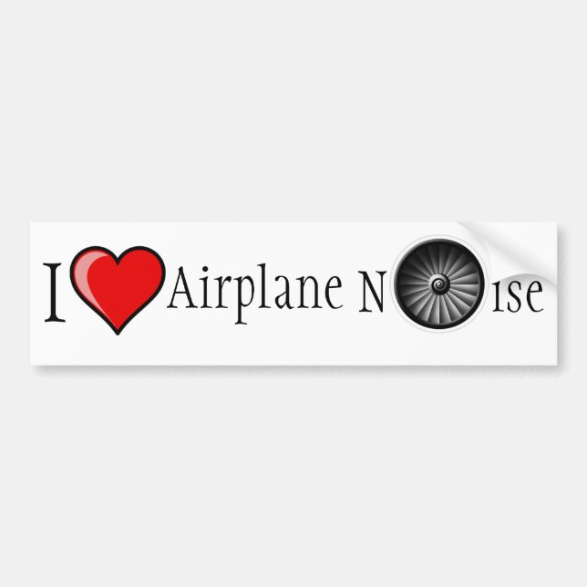 Jag älskar flygplan stojar bildekal (Framsidan)