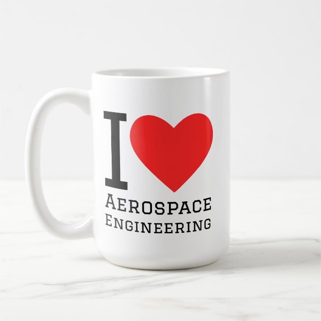 Jag älskar flygteknik  kaffemugg (Vänster)