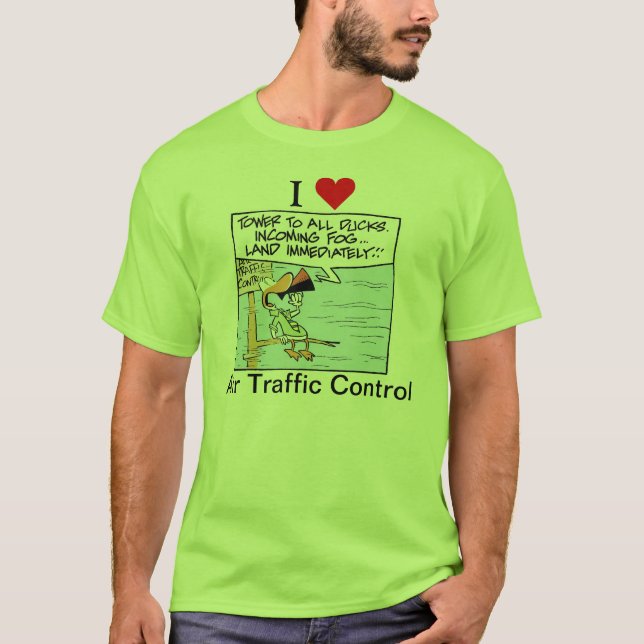 Jag älskar flygtrafik kontrollerar tecknad tröja (Framsida)