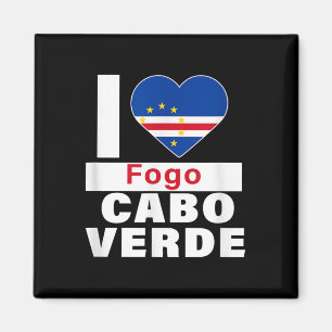 Jag älskar Fogo Cabo Verde med Kap Verdes flagga h Magnet