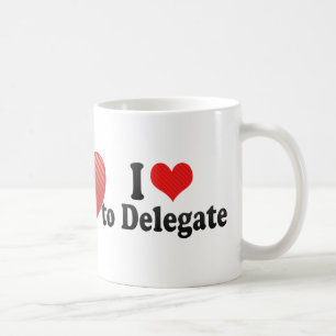 Jag älskar för att delegera kaffemugg