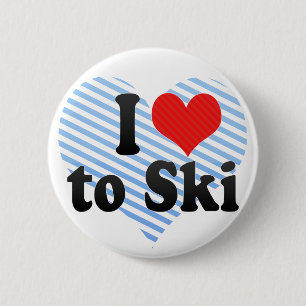Jag älskar för att skida knapp