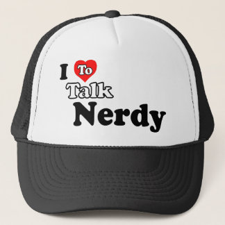 Jag älskar för att tala den Nerdy hatten Truckerkeps