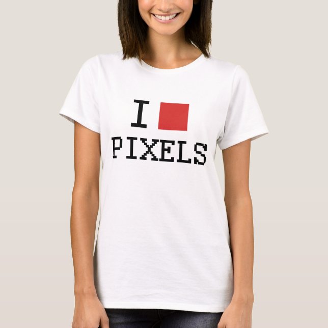 Jag älskar för hjärtaPIXEL för PIXEL/I T-tröja T Shirt (Framsida)