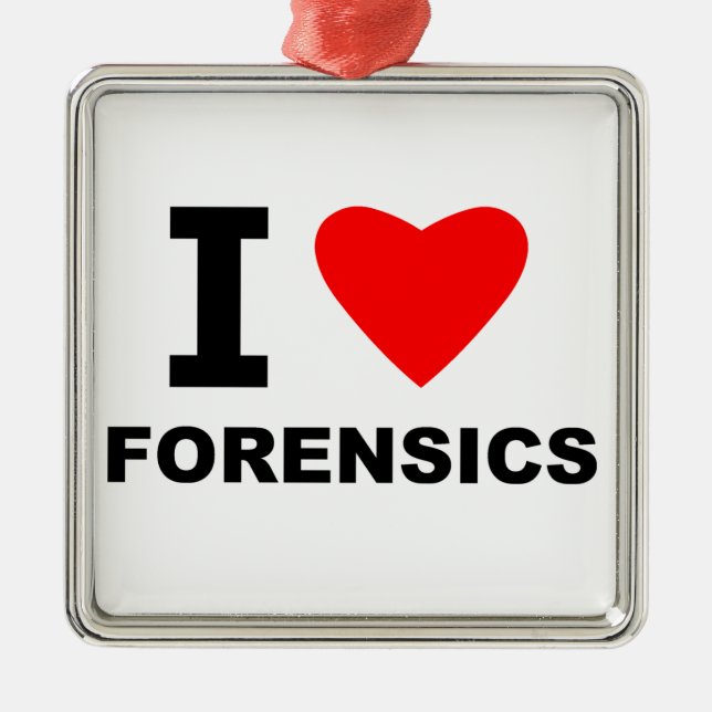 Jag älskar Forensics Julgransprydnad Metall (Framsidan)