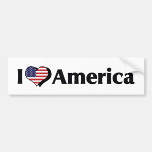Jag älskar Förenta Staternas USA-flagga Bildekal