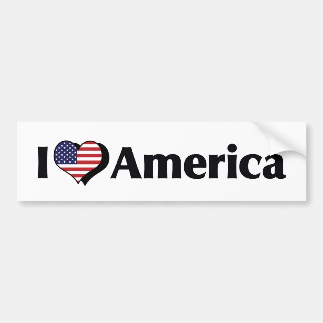 Jag älskar Förenta Staternas USA-flagga Bildekal (Framsidan)