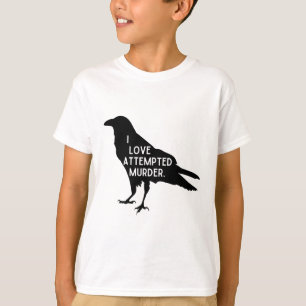 Jag älskar försök till mord Halloween kråka skämt T Shirt