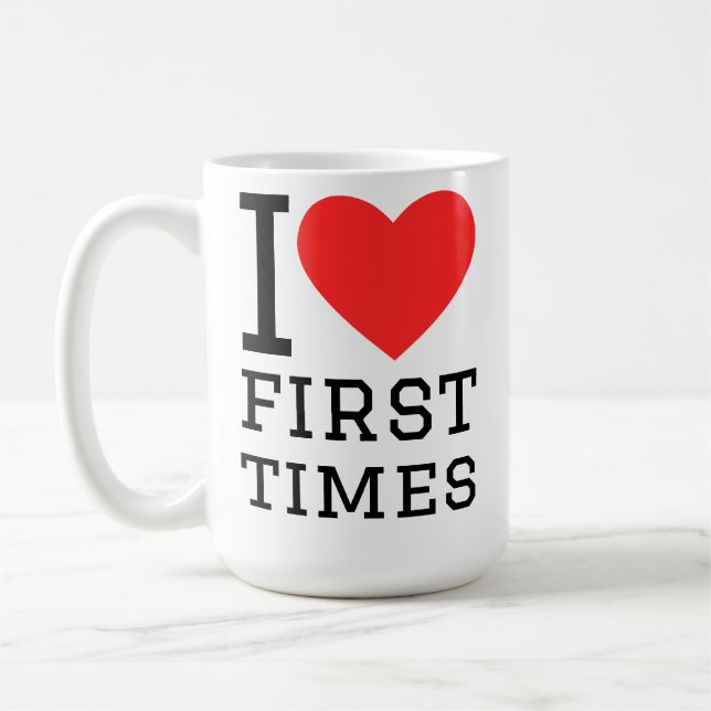 Jag älskar första gången kaffemugg (Vänster)