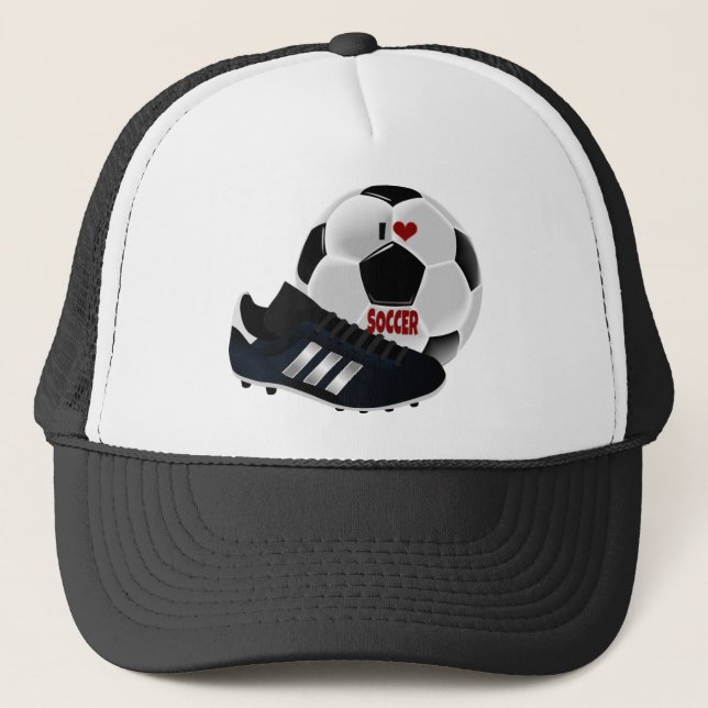Jag älskar fotboll, boll och sko, keps (Framsida)