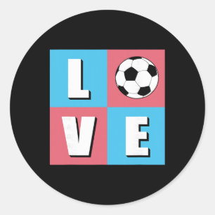 Jag älskar fotboll Fotboll för spelare tränare och Runt Klistermärke