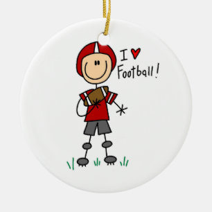 Jag älskar fotboll julgransprydnad keramik